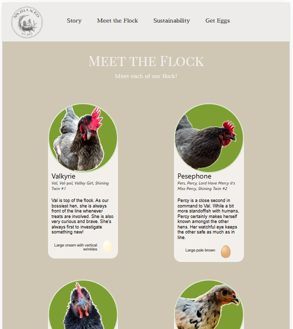 site for a homestead that focuses on raising chickens and selling eggs Apicella Acres